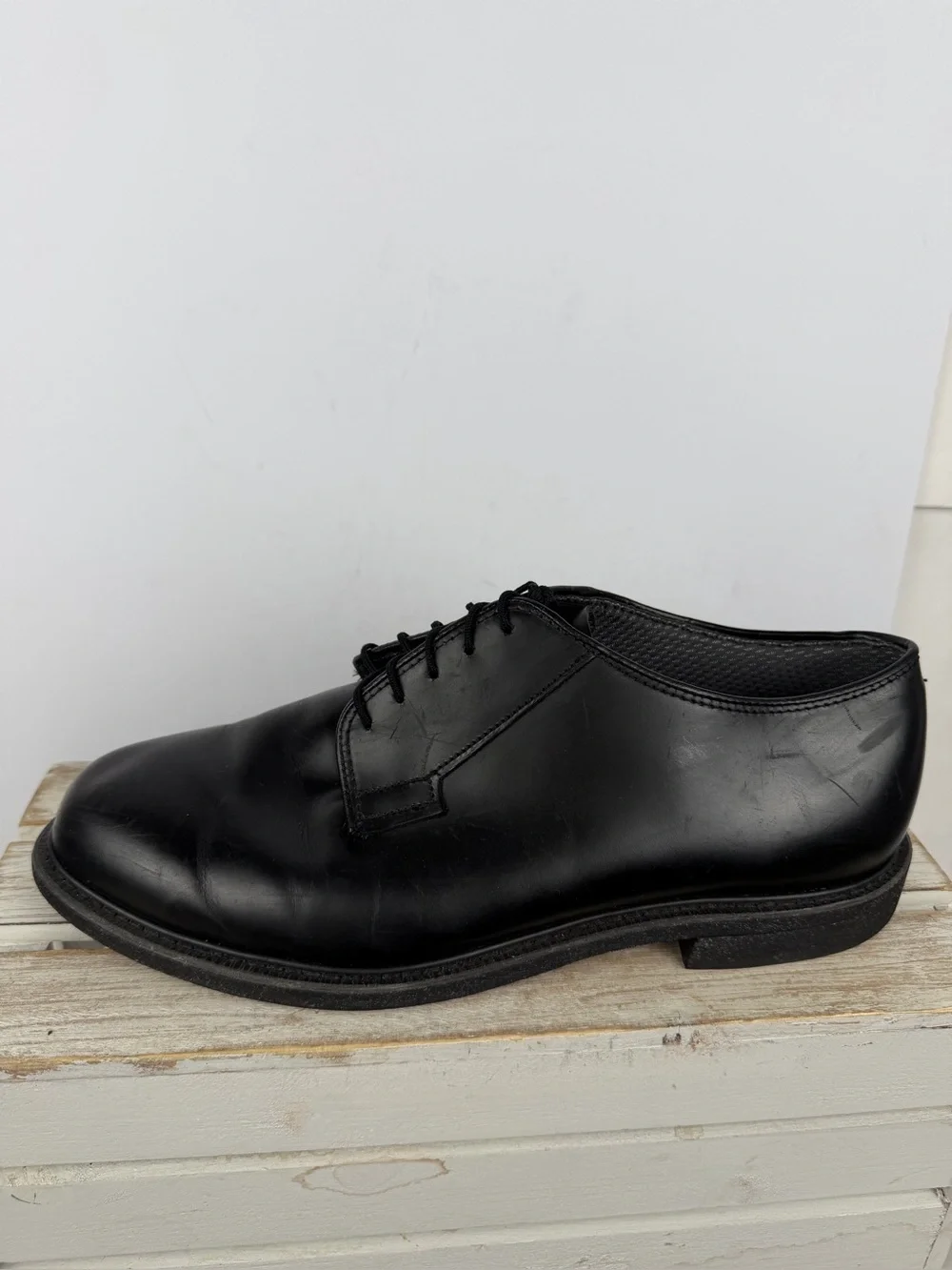 Bates Men's Leather Uniform Oxfords black leather size 10.5 Wide 3E